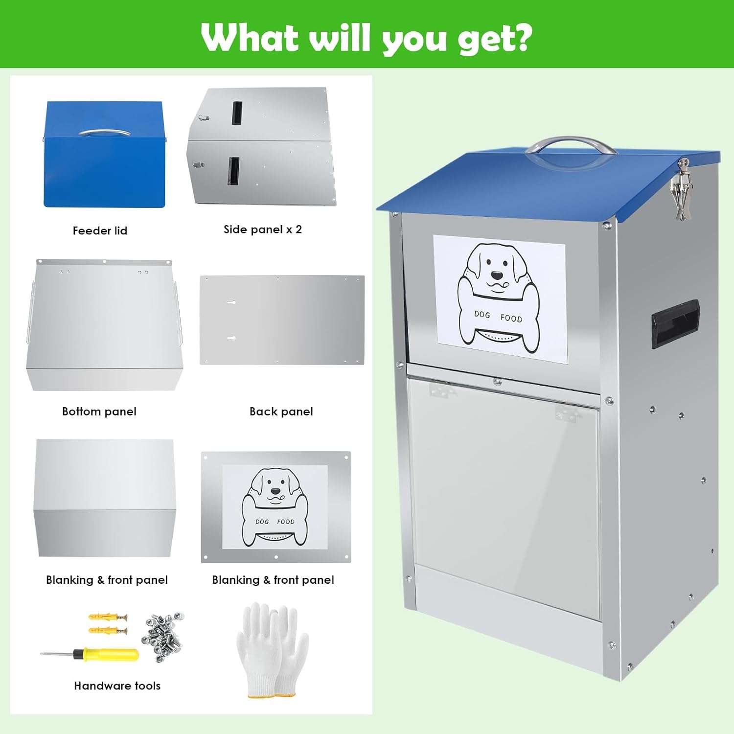 Comedero Automatico por Gravedad para Perros Grandes de 11 kg y 22 kg en Acero Galvanizado - Imagen 7