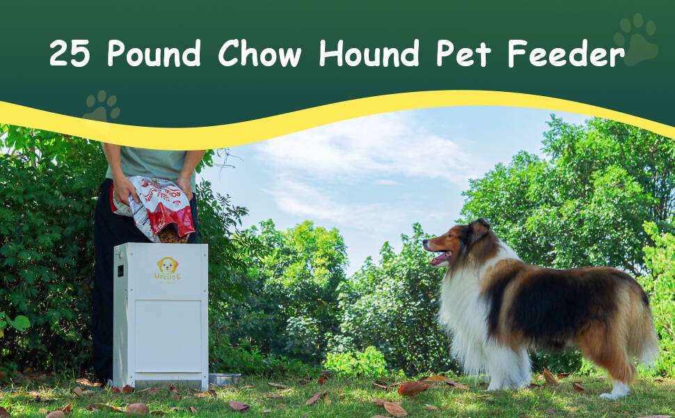 Comedero para perros grandes de acero galvanizado capacidad 11 kilos con sistema de gravedad y cierre magnetico.
