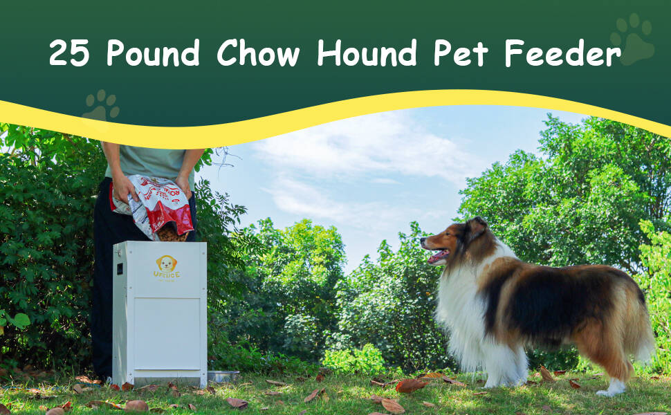 Comedero para perros grandes de acero galvanizado capacidad 11 kilos con sistema de gravedad y cierre magnetico.