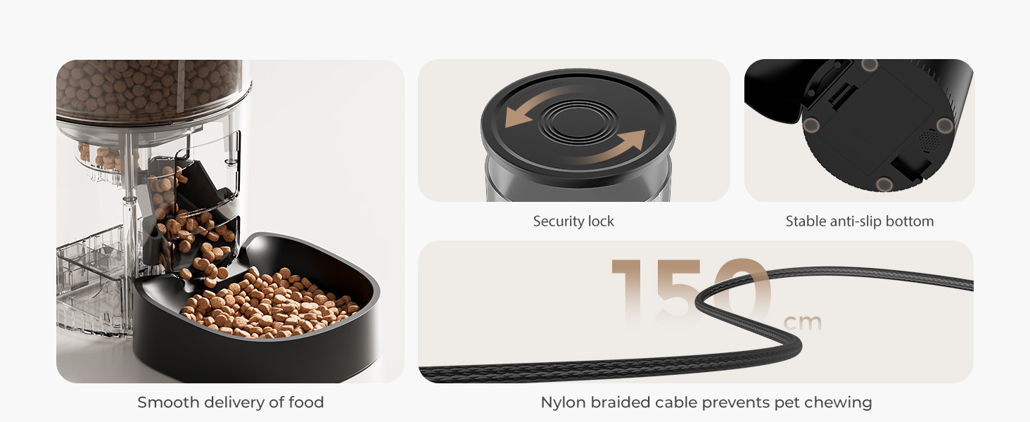 Kit de 1.3 kg y 3 litros con WiFi. Permite programar raciones exactas, incluye filtracion de agua avanzada, respaldo de bateria y control total desde el celular para tu mascota.