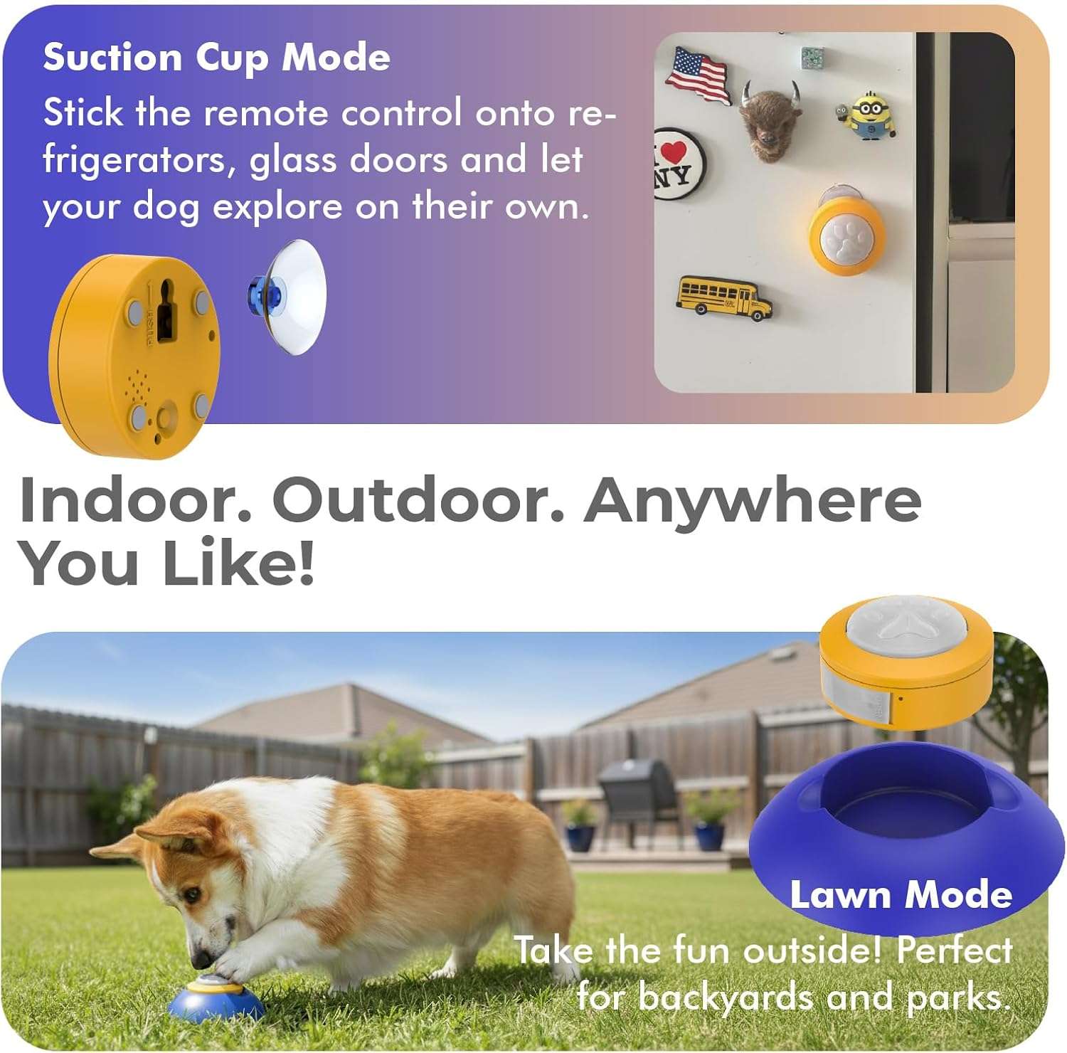 Dispensador de premios blanco interactivo para perros con boton remoto inalambrico y sistema de grabacion de voz para entrenamiento e inteligencia.