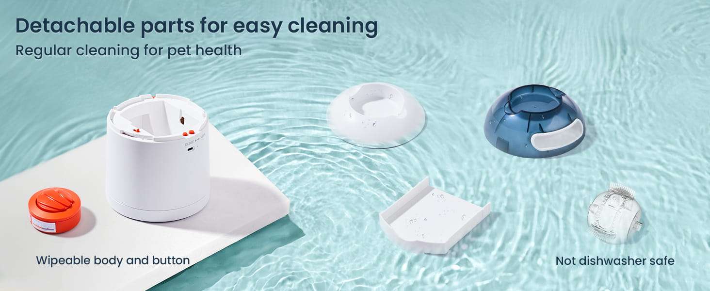 Educador inteligente blanco para perros con boton remoto inalambrico y sistema de premios para reducir ansiedad y mejorar inteligencia.