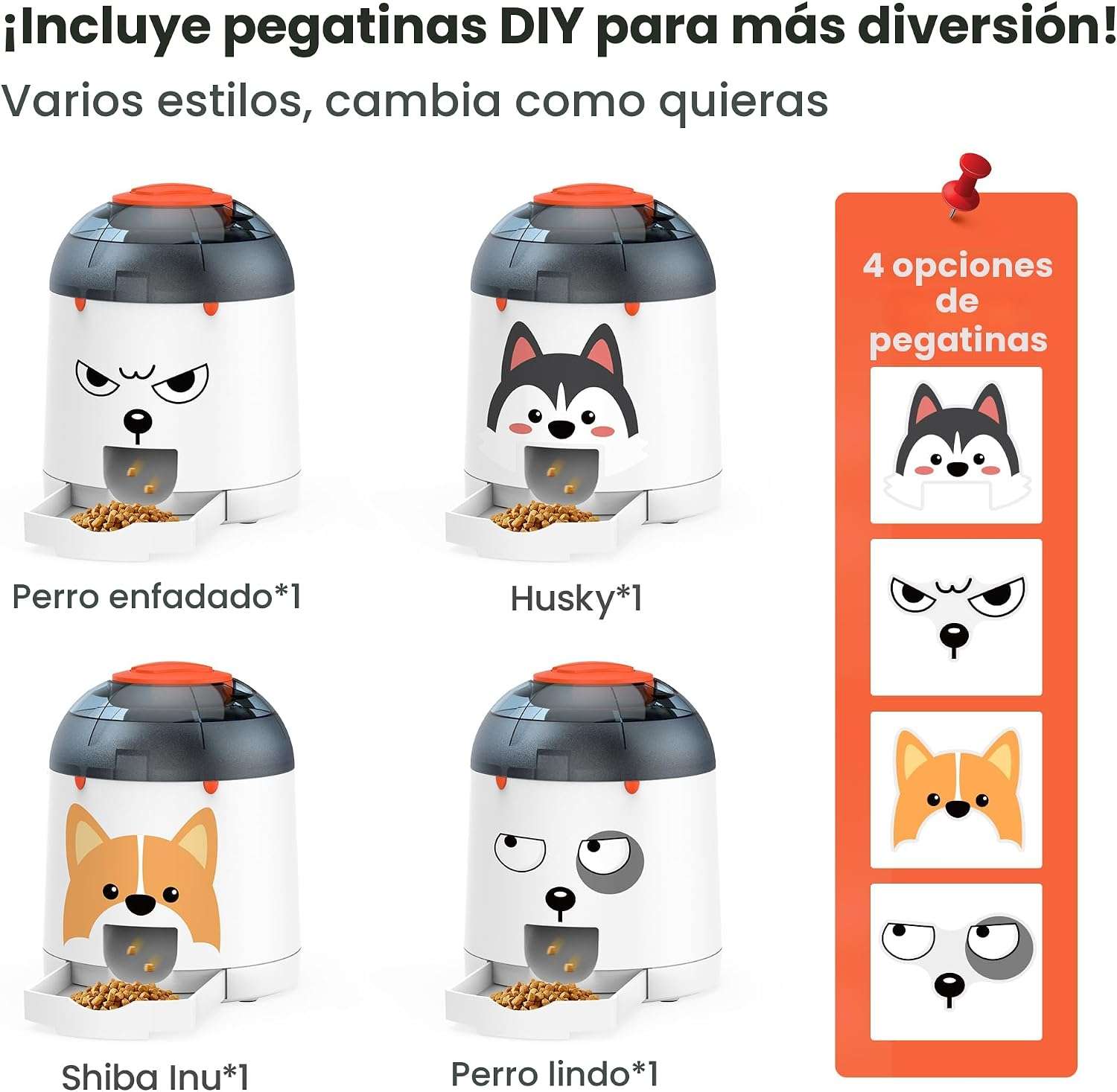 Educador inteligente blanco para perros con boton remoto inalambrico y sistema de premios para reducir ansiedad y mejorar inteligencia.