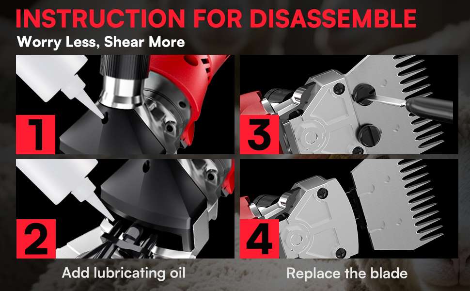 Esquiladora inalambrica de 500W para ovejas con 2 baterias de 4000 mAh. Motor brushless profesional y maletin.