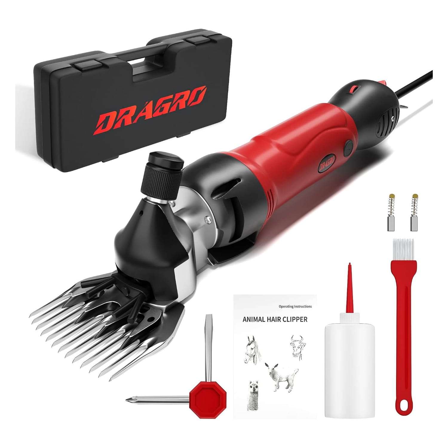 Esquiladora inalambrica de 500W para ovejas y alpacas con 2 baterias y motor brushless de 6 velocidades.