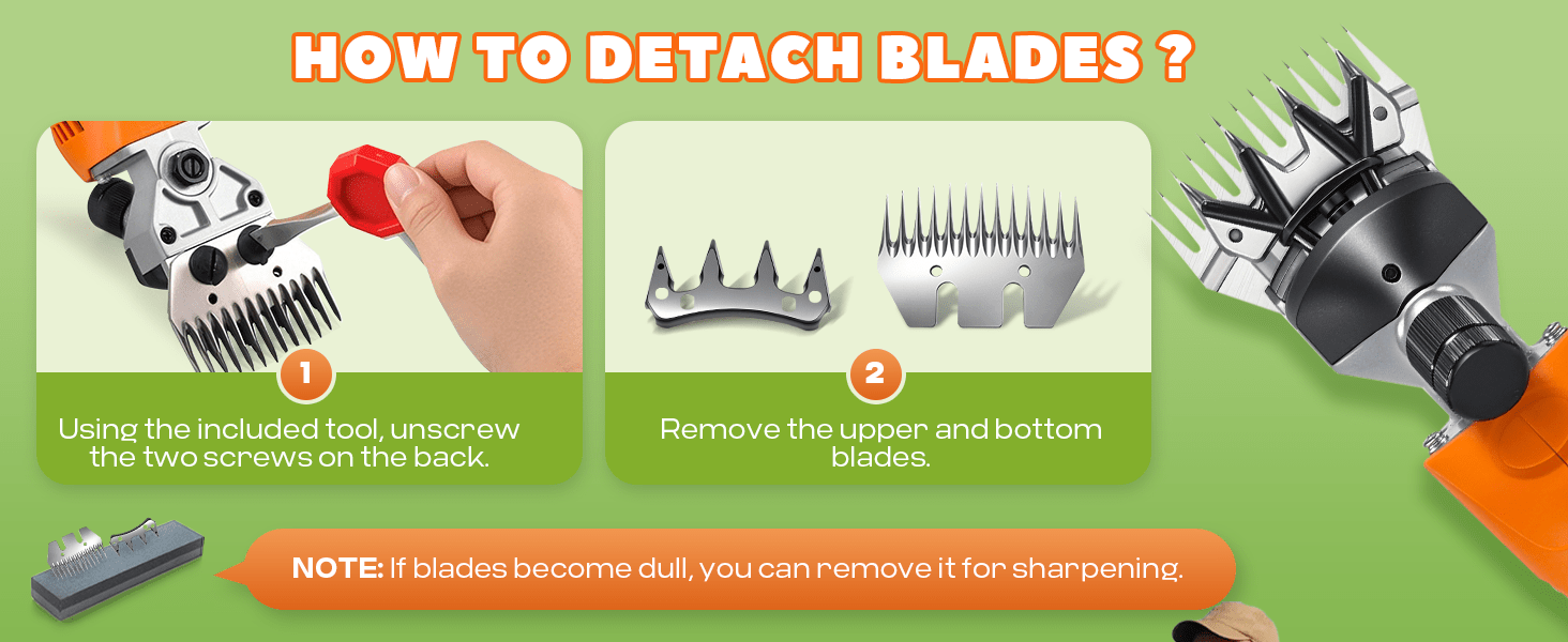 Esquiladora inalambrica de 550W para ovejas y alpacas con 2 baterias de 4000 mAh y maletin de transporte.