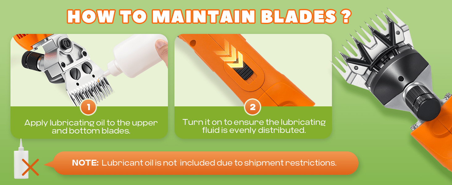 Esquiladora inalambrica de 550W para ovejas y alpacas con 2 baterias de 4000 mAh y maletin de transporte.