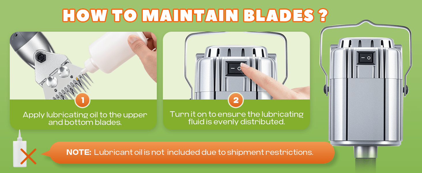 Esquiladora de ovejas y alpacas de 1000W con motor colgante y eje flexible. Kit profesional con cuchillas de acero.