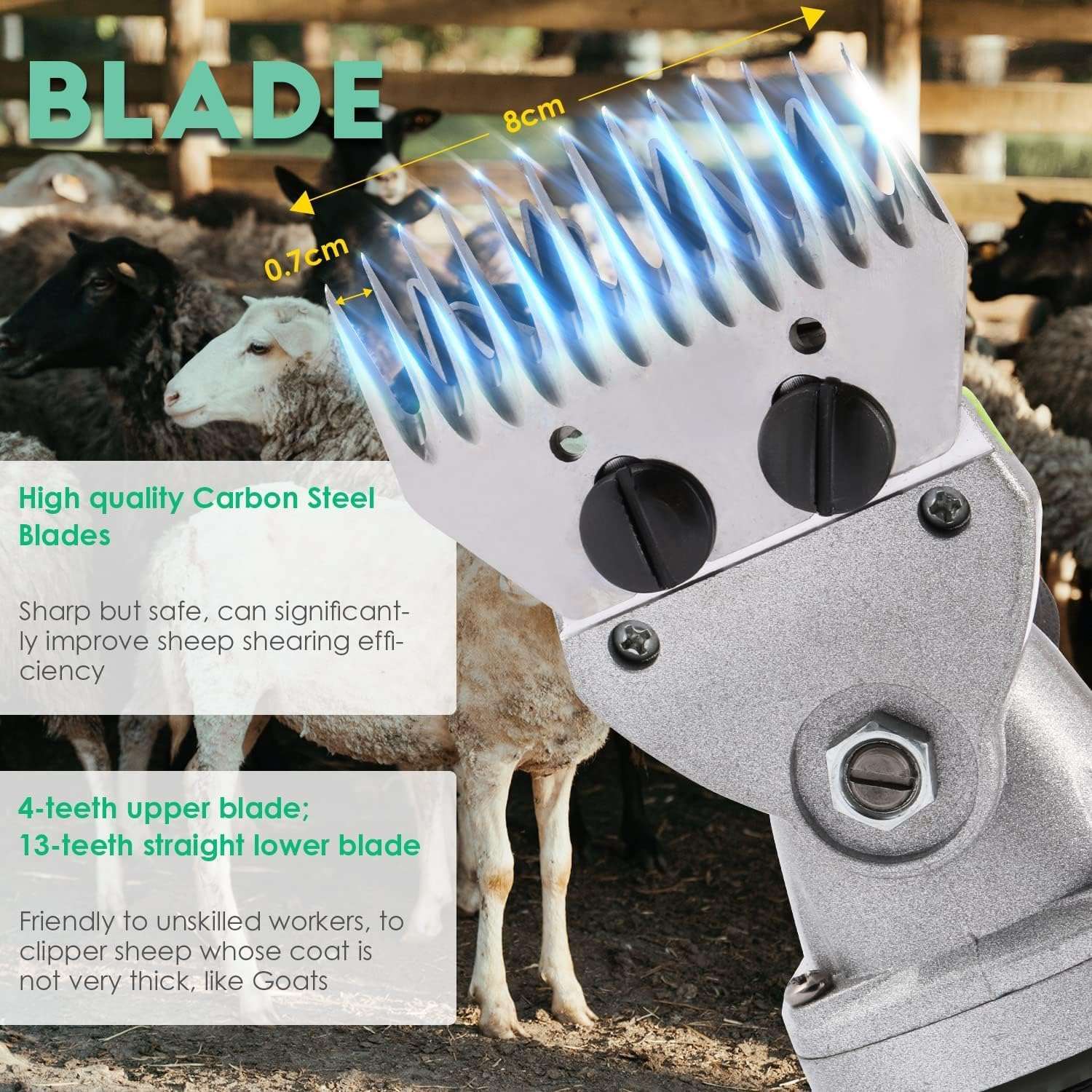 Esquiladora de ovejas y alpacas de 850W con motor de cobre y maletin de transporte. Maquina profesional de 6 velocidades.