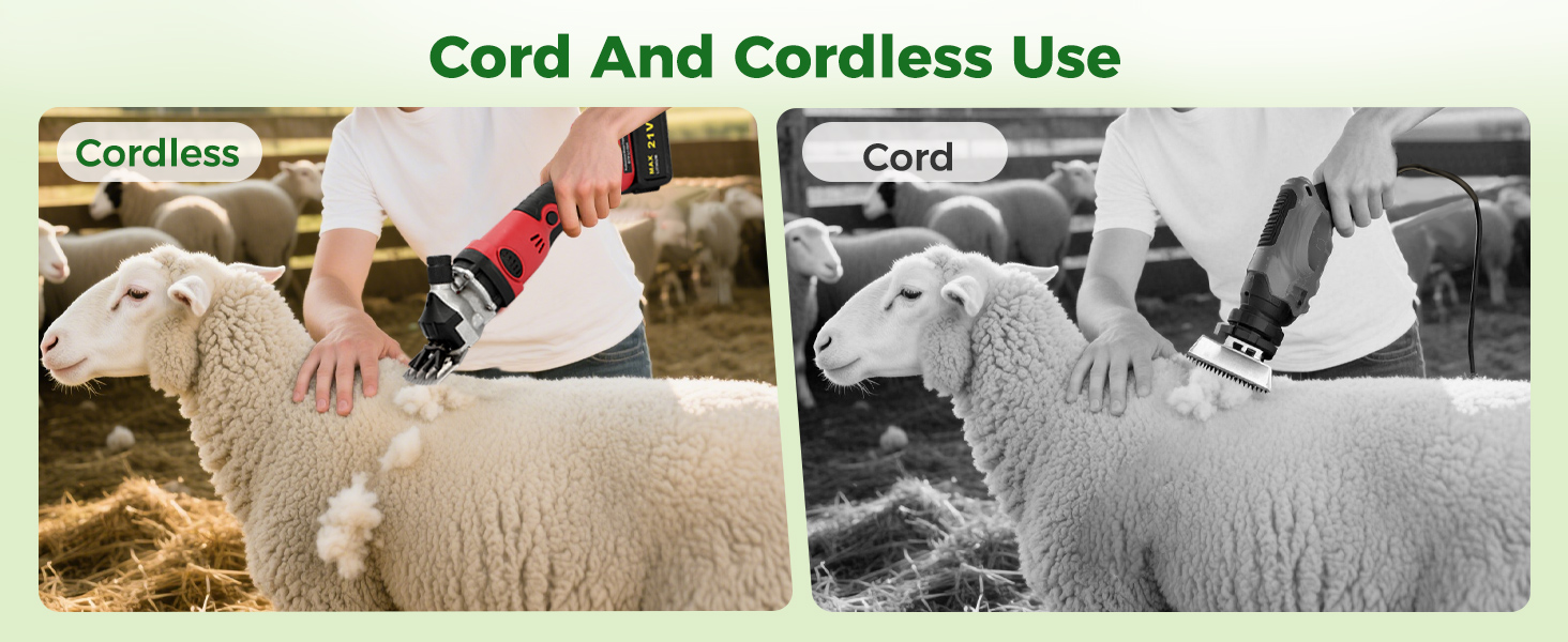 Esquiladora de ovejas y alpacas inalambrica de 500W profesional. Kit con 2 baterias motor brushless y 6 velocidades.