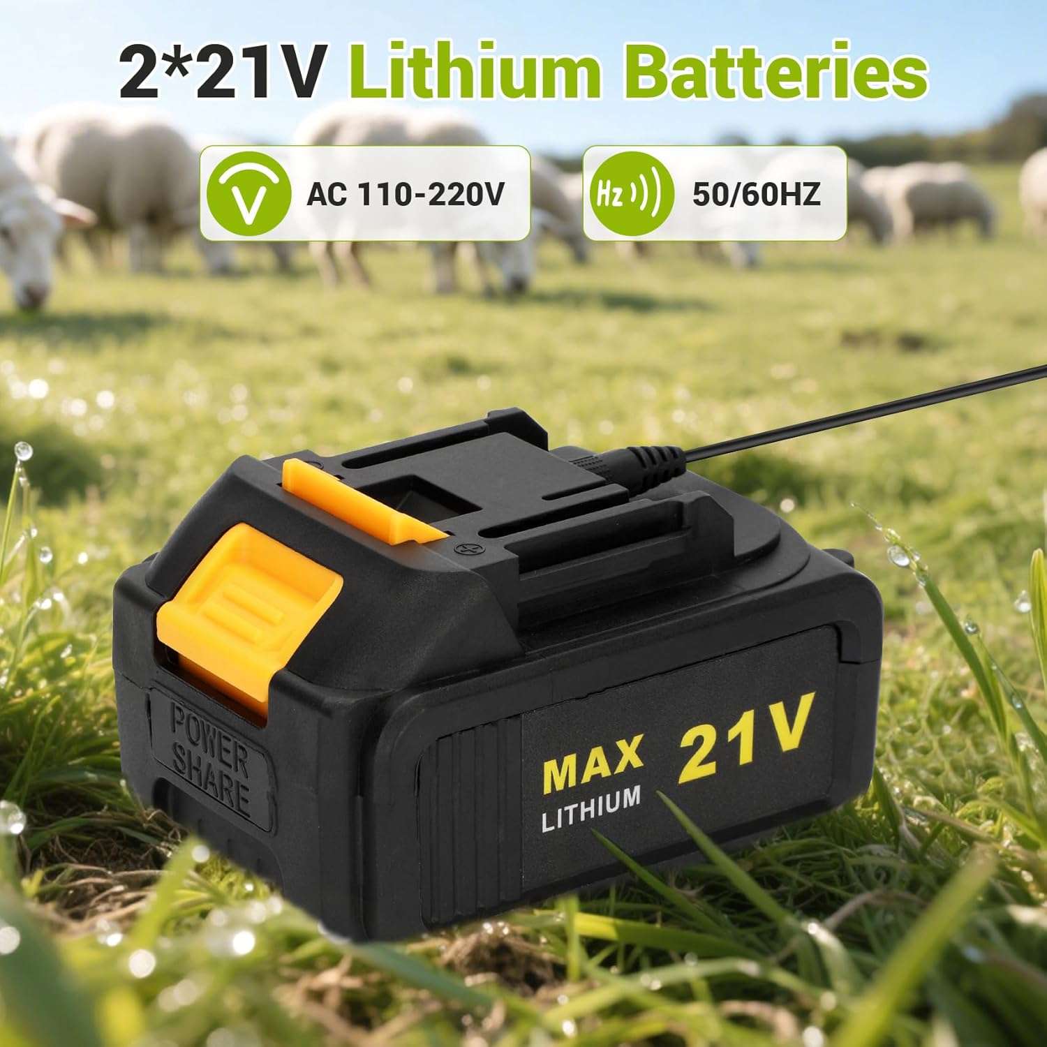 Esquiladora de ovejas y alpacas inalambrica de 500W profesional. Kit con 2 baterias motor brushless y 6 velocidades.