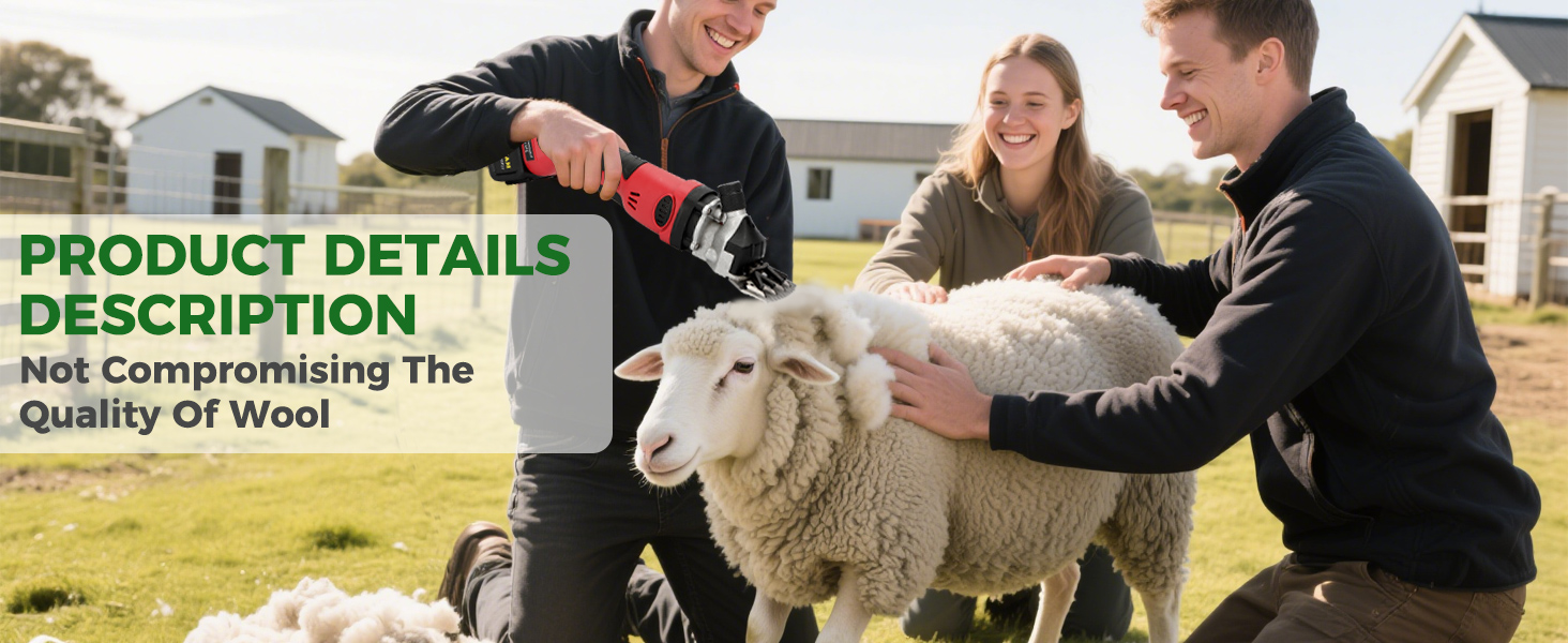 Esquiladora de ovejas y alpacas inalambrica de 500W profesional. Kit con 2 baterias motor brushless y 6 velocidades.