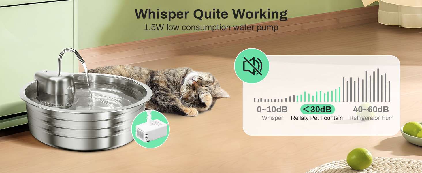 Fuente de agua de 4 litros acero inoxidable tipo grifo para gatos y perros pack con 6 filtros incluidos.