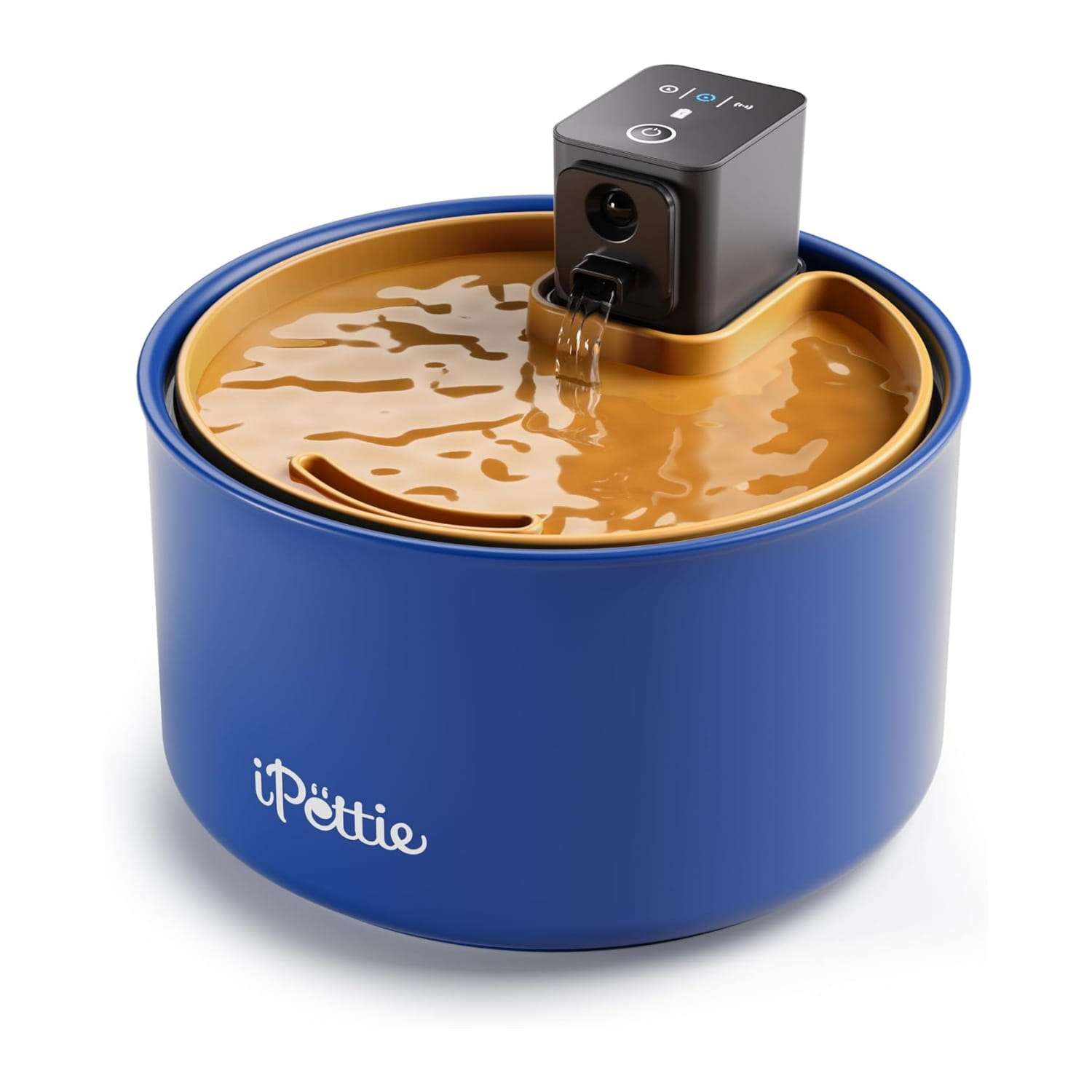 Fuente de agua de ceramica inalambrica 3.5 litros para gatos y perros con sensor de movimiento y bateria recargable.