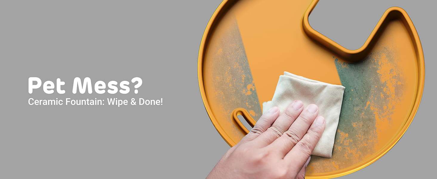 Fuente de agua de ceramica inalambrica 3.5 litros para gatos y perros con sensor de movimiento y bateria recargable.