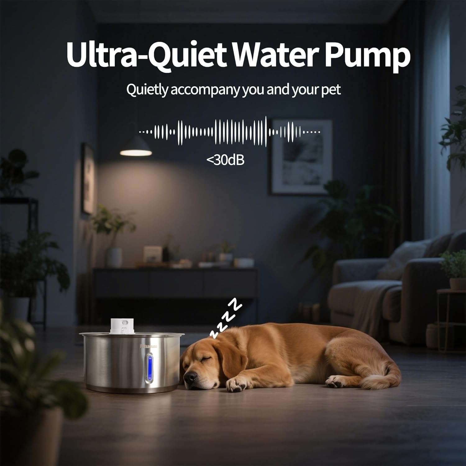Fuente de agua inalambrica de acero inoxidable 11 litros con 15 filtros sensor de movimiento y bomba de repuesto para perros y gatos.