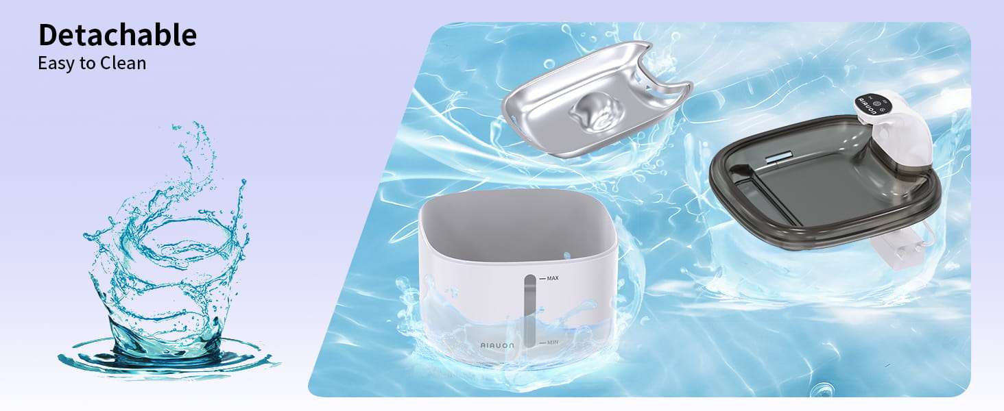 Fuente de agua inalambrica de 3.5 litros con bandeja de acero inoxidable sensor de movimiento y pack de 5 filtros incluidos.
