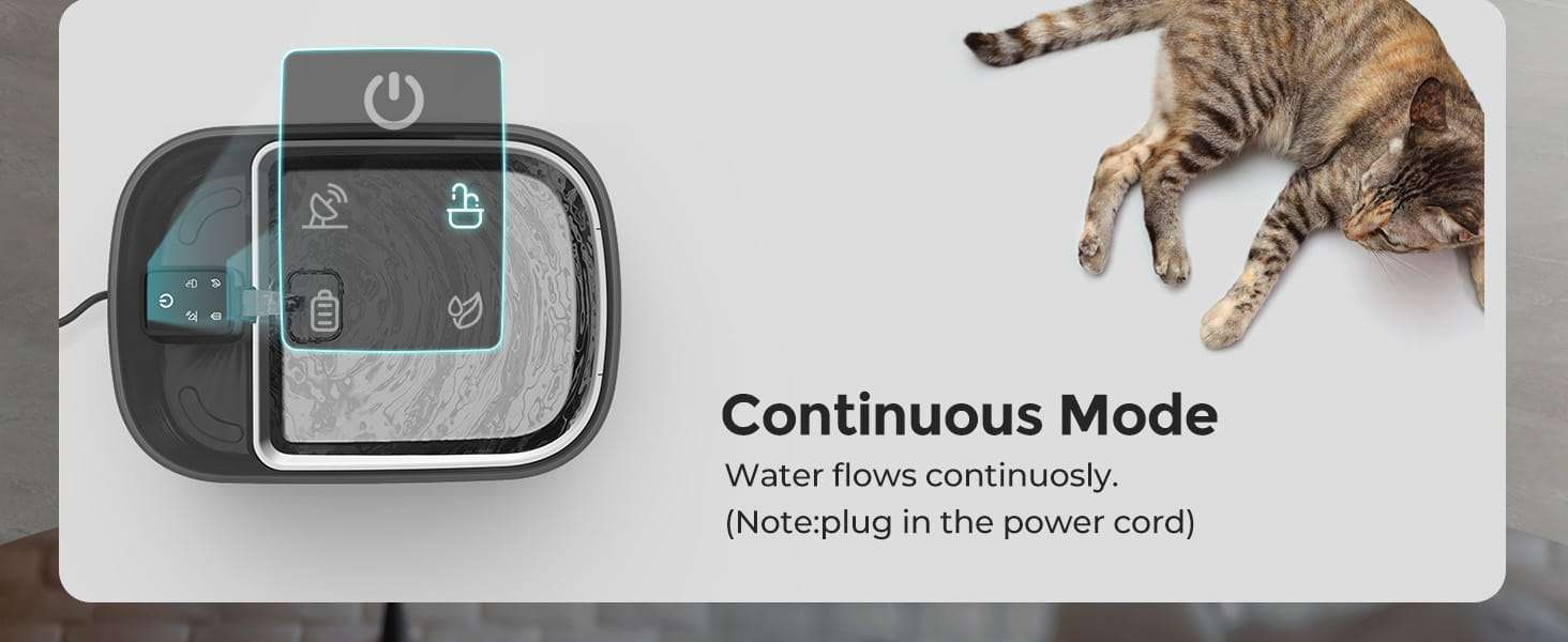 Fuente de agua hibrida inalambrica de acero inoxidable 7.5 litros para perros grandes con sensor de movimiento y flujo silencioso.