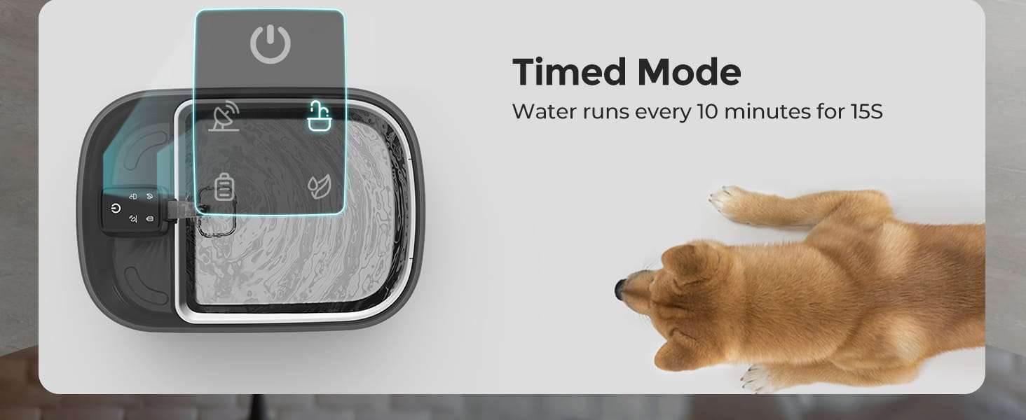 Fuente de agua hibrida inalambrica de acero inoxidable 7.5 litros para perros grandes con sensor de movimiento y flujo silencioso.