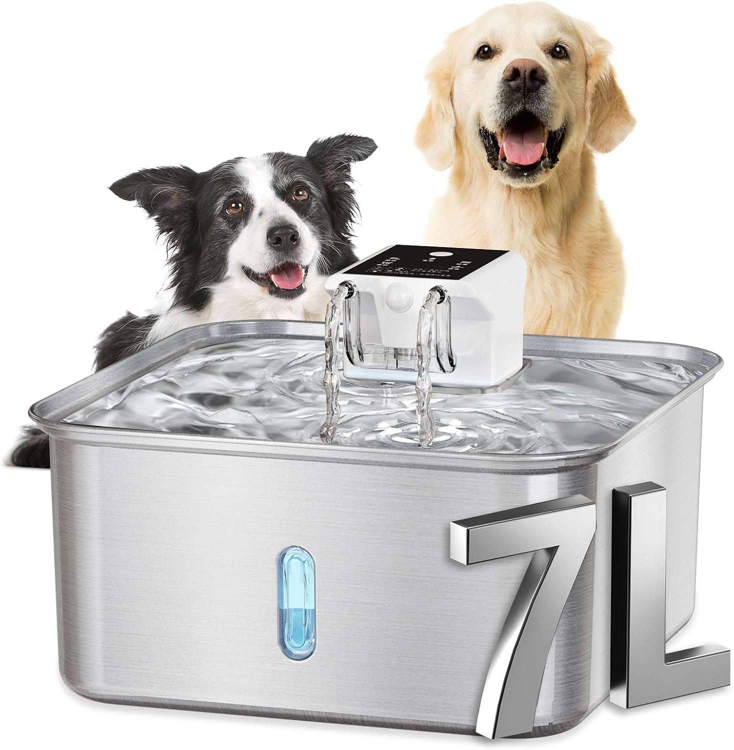 Fuente de Agua Inalambrica Acero Inoxidable 7 Litros Perros Grandes Sensor y Bateria - Imagen 12