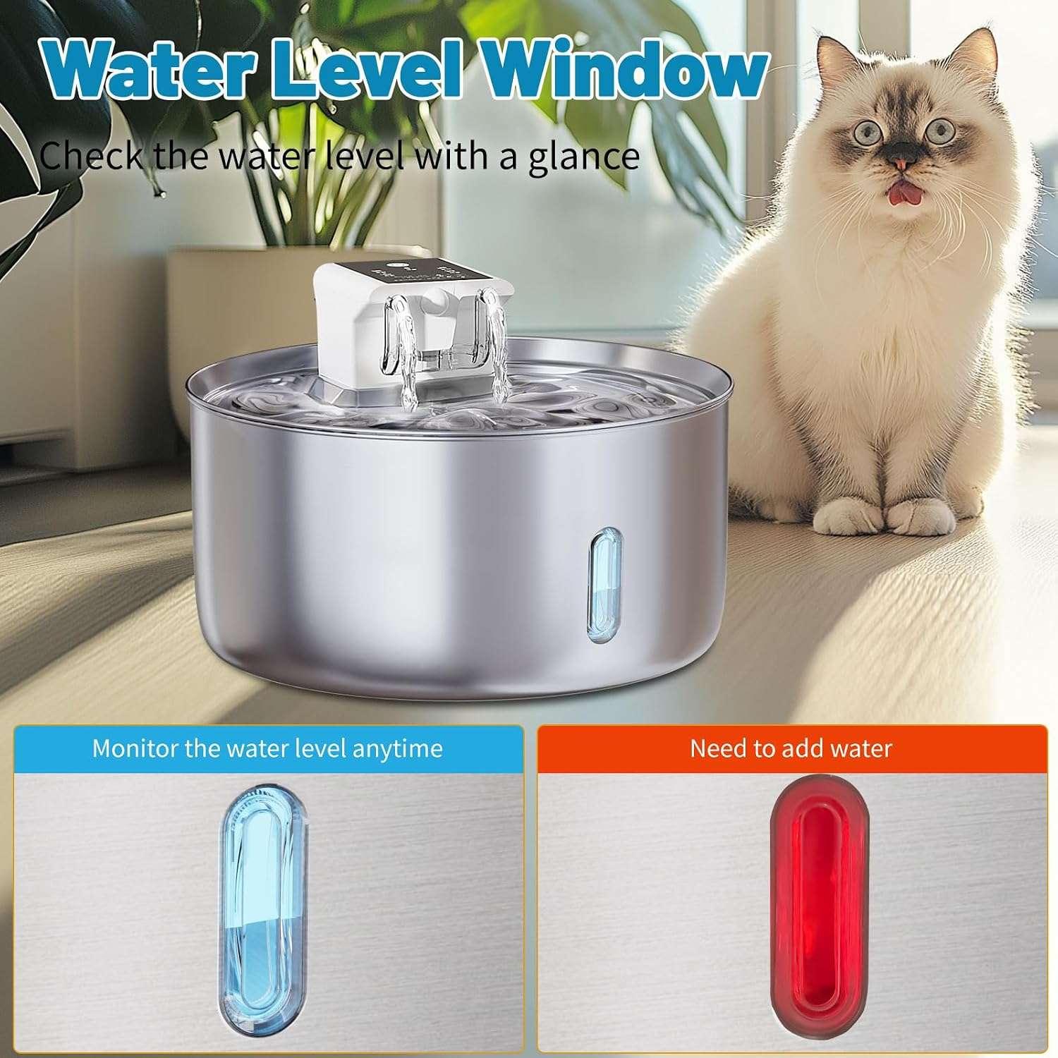 Fuente de Agua Inalambrica Acero Inoxidable 7 Litros Perros Grandes Sensor y Bateria - Imagen 5