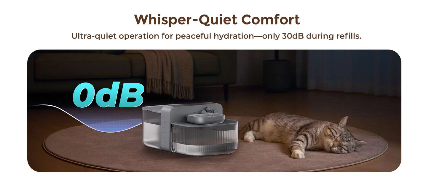 Fuente de agua inalambrica sin filtros de 3.5 litros acero inoxidable que separa el agua sucia de la limpia para perros y gatos.