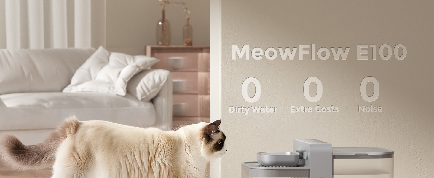 Fuente de agua inalambrica sin filtros de 3.5 litros acero inoxidable que separa el agua sucia de la limpia para perros y gatos.