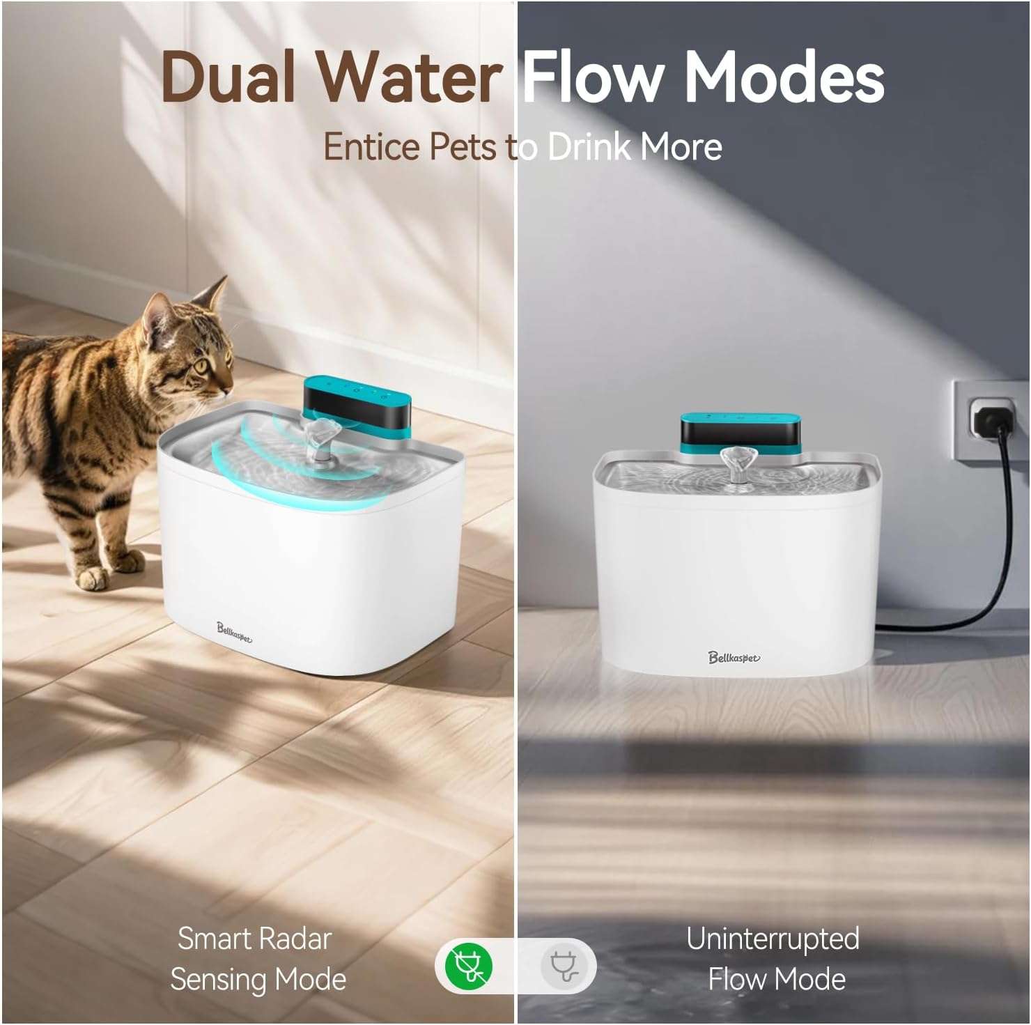 Fuente de Agua Inalambrica WiFi 3.6 Litros Gatos Control App y Acero Inoxidable + 8 Filtros - Imagen 6