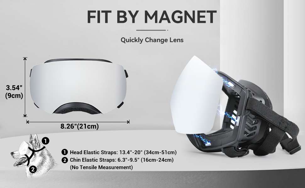 Gafas antiparras magneticas para perros medianos y grandes proteccion UV para moto.