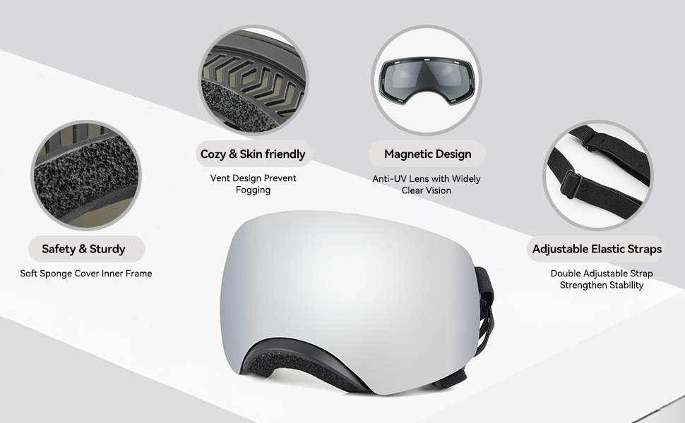 Gafas antiparras magneticas para perros medianos y grandes proteccion UV para moto.