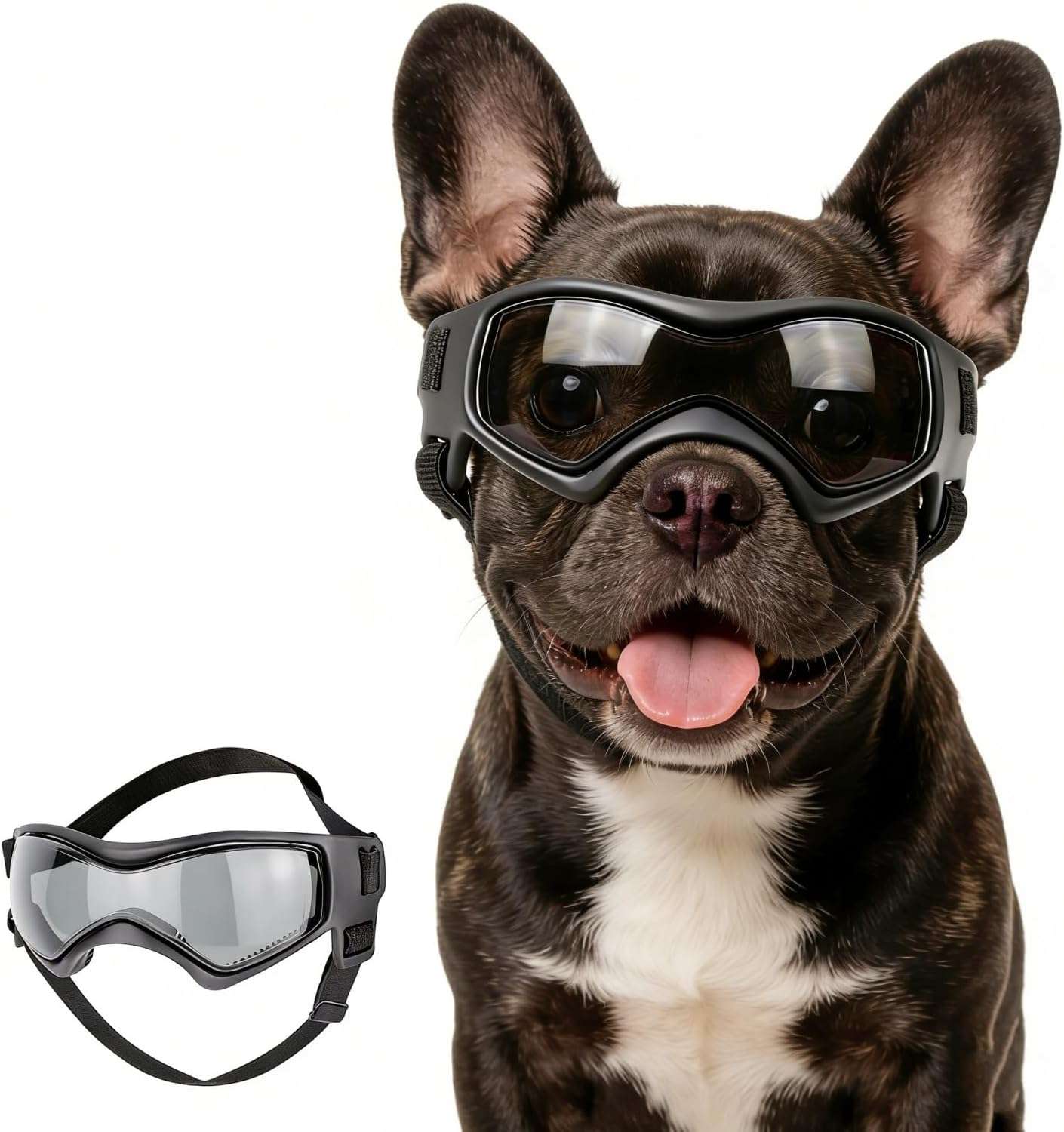 Gafas antiparras para perros medianos como schnauzer y beagle con proteccion UV para auto.