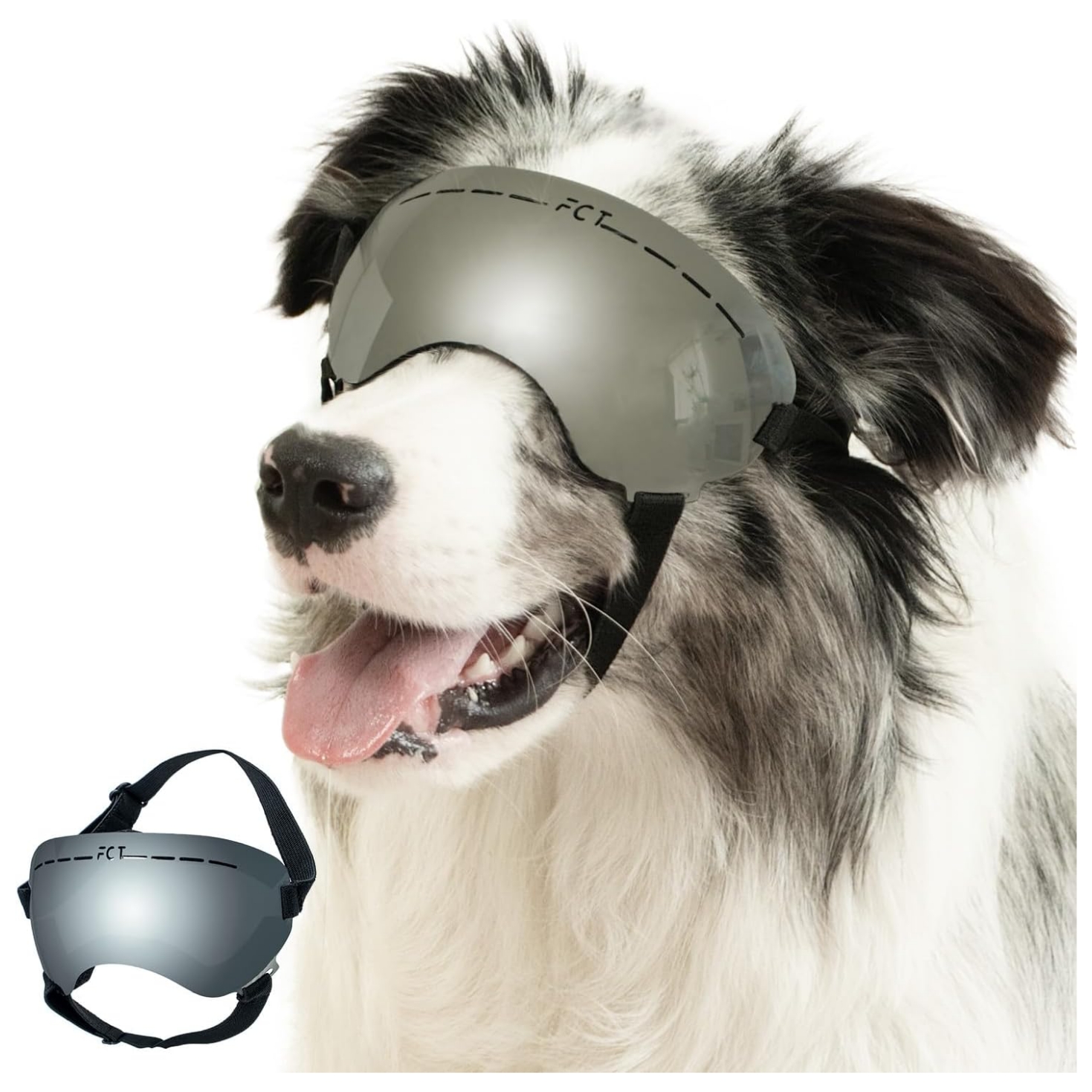 Gafas de sol sin marco para perros medianos muy livianas con proteccion UV400.