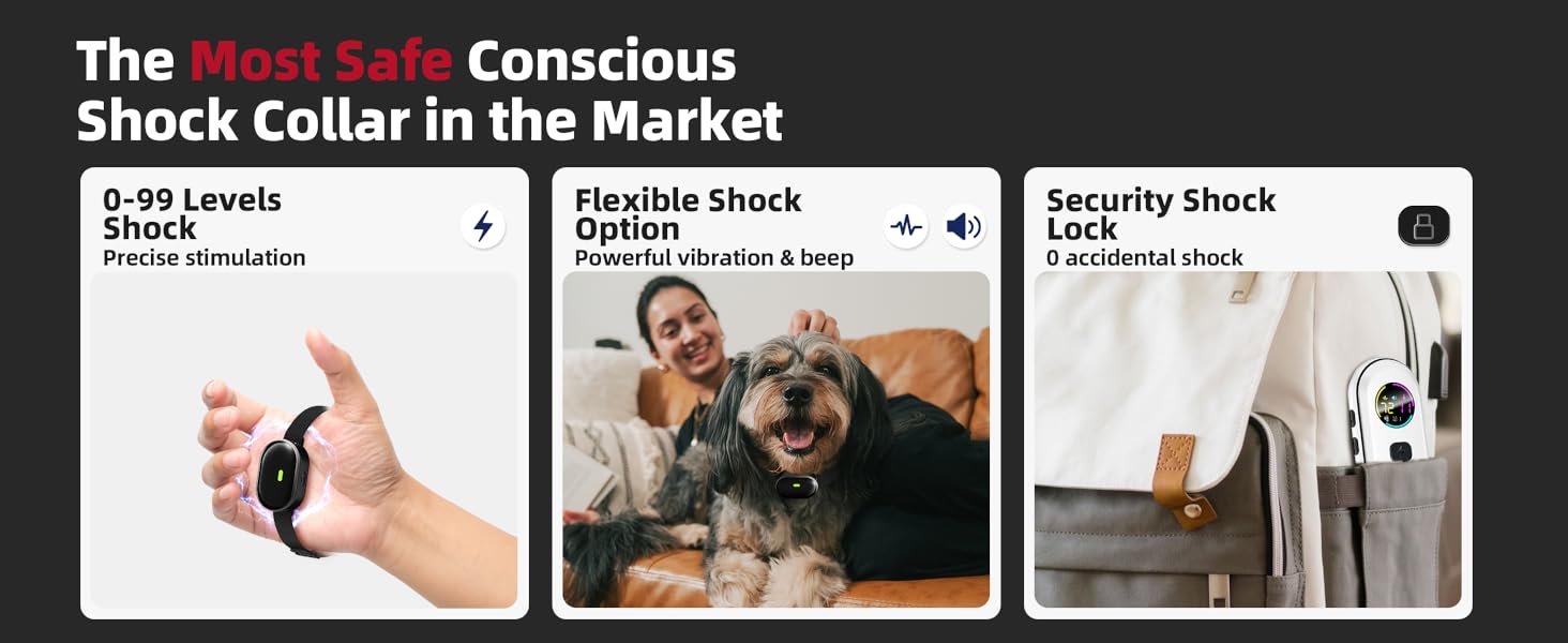 Kit de 2 collares de adiestramiento ultraligeros para perros pequeños con vibracion impermeable IPX7.