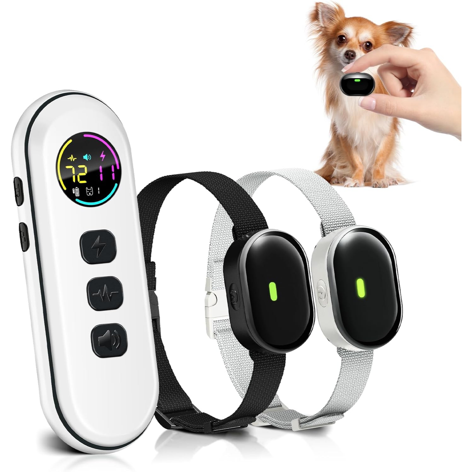 Kit de 2 collares de adiestramiento ultraligeros para perros pequeños con vibracion impermeable IPX7.