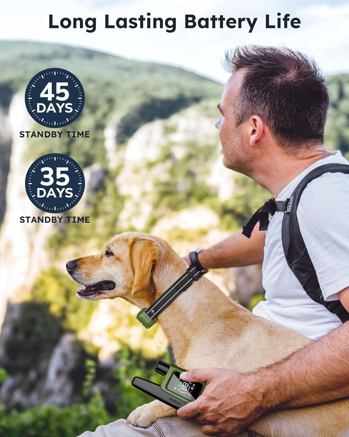 Kit de 2 collares de adiestramiento para perros con control remoto alcance 1300m impermeable IPX7.