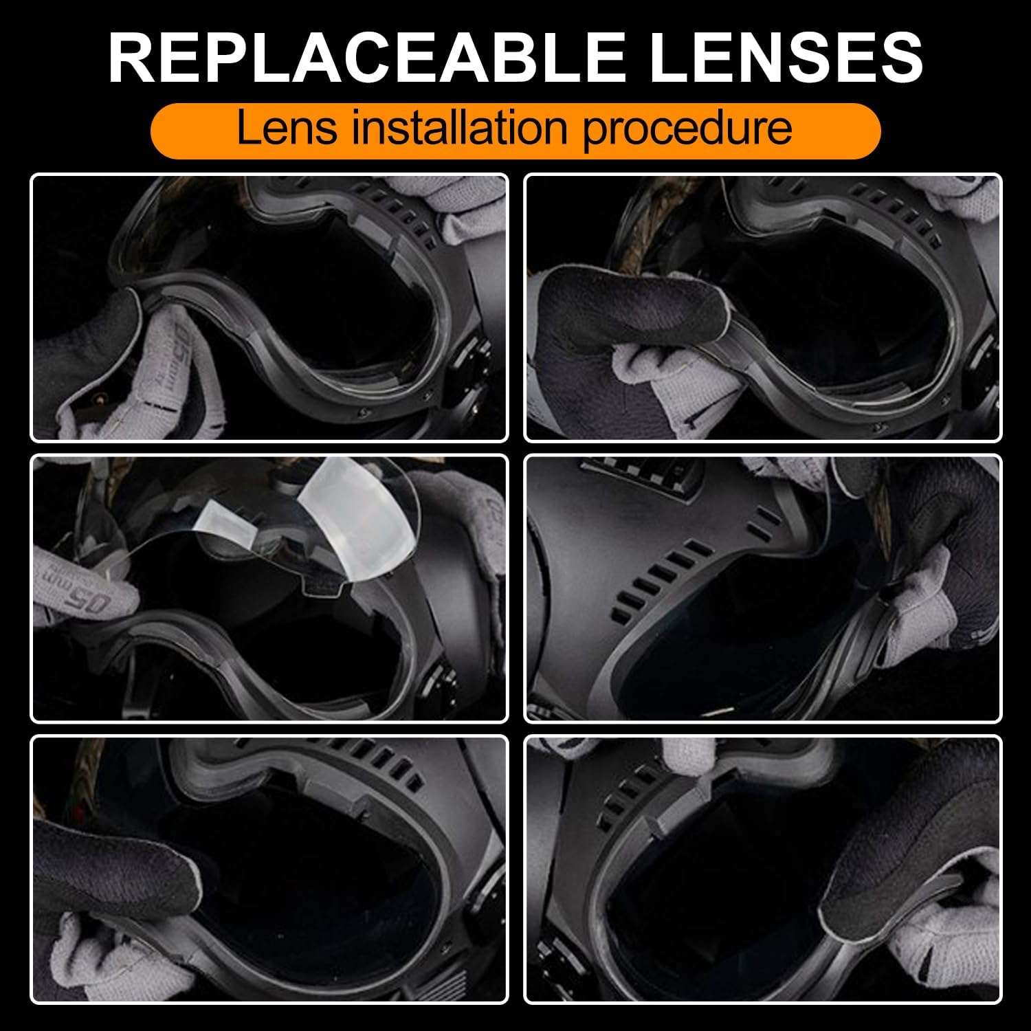 Kit tactico de casco con orificios para orejas y antiparras de proteccion UV para perros medianos.