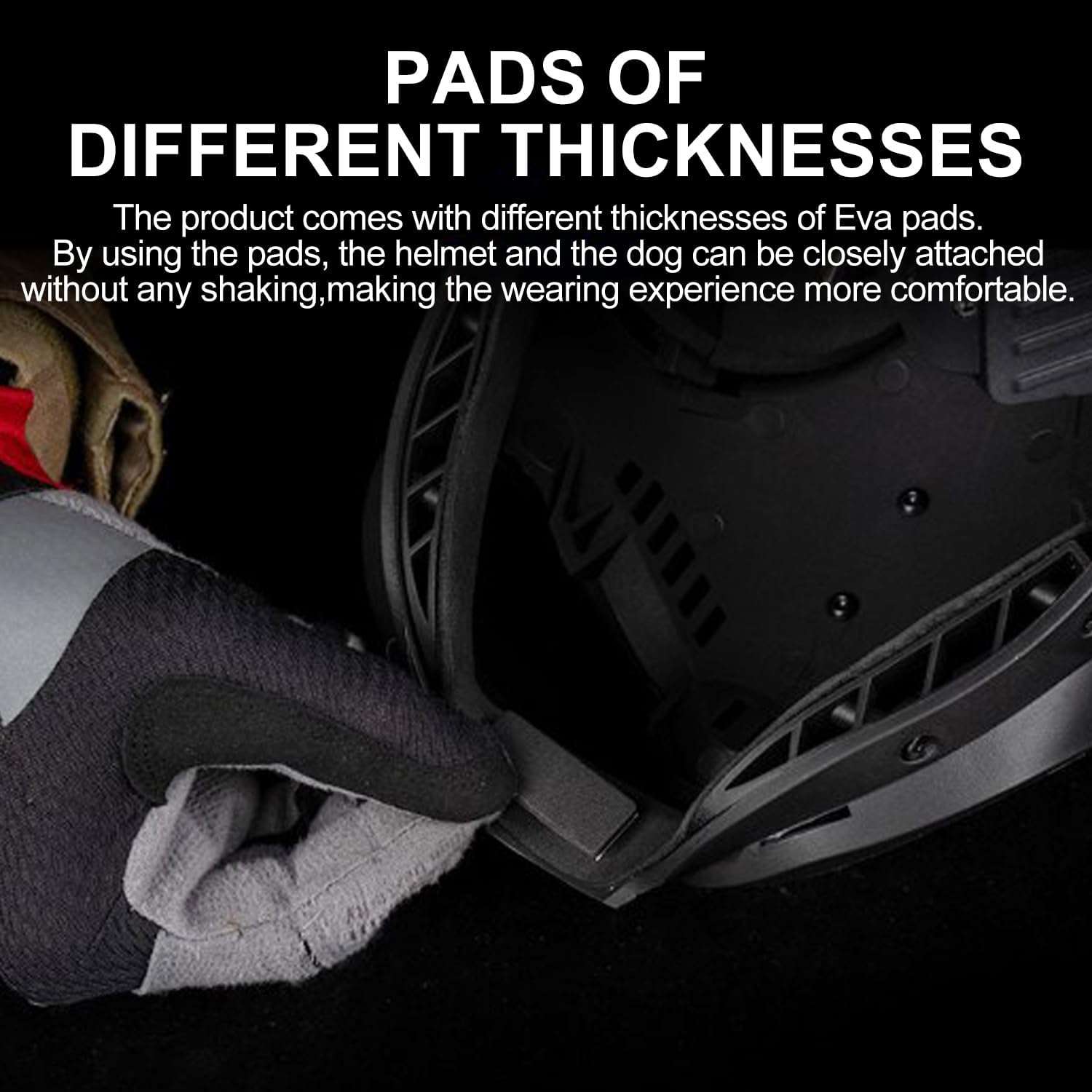 Kit tactico de casco con orificios para orejas y antiparras de proteccion UV para perros medianos.