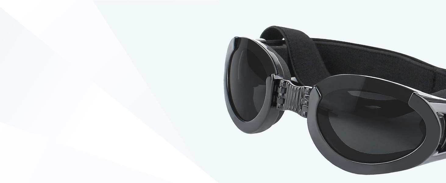 Lentes antiparras para perros con micas intercambiables transparente y oscura proteccion UV.