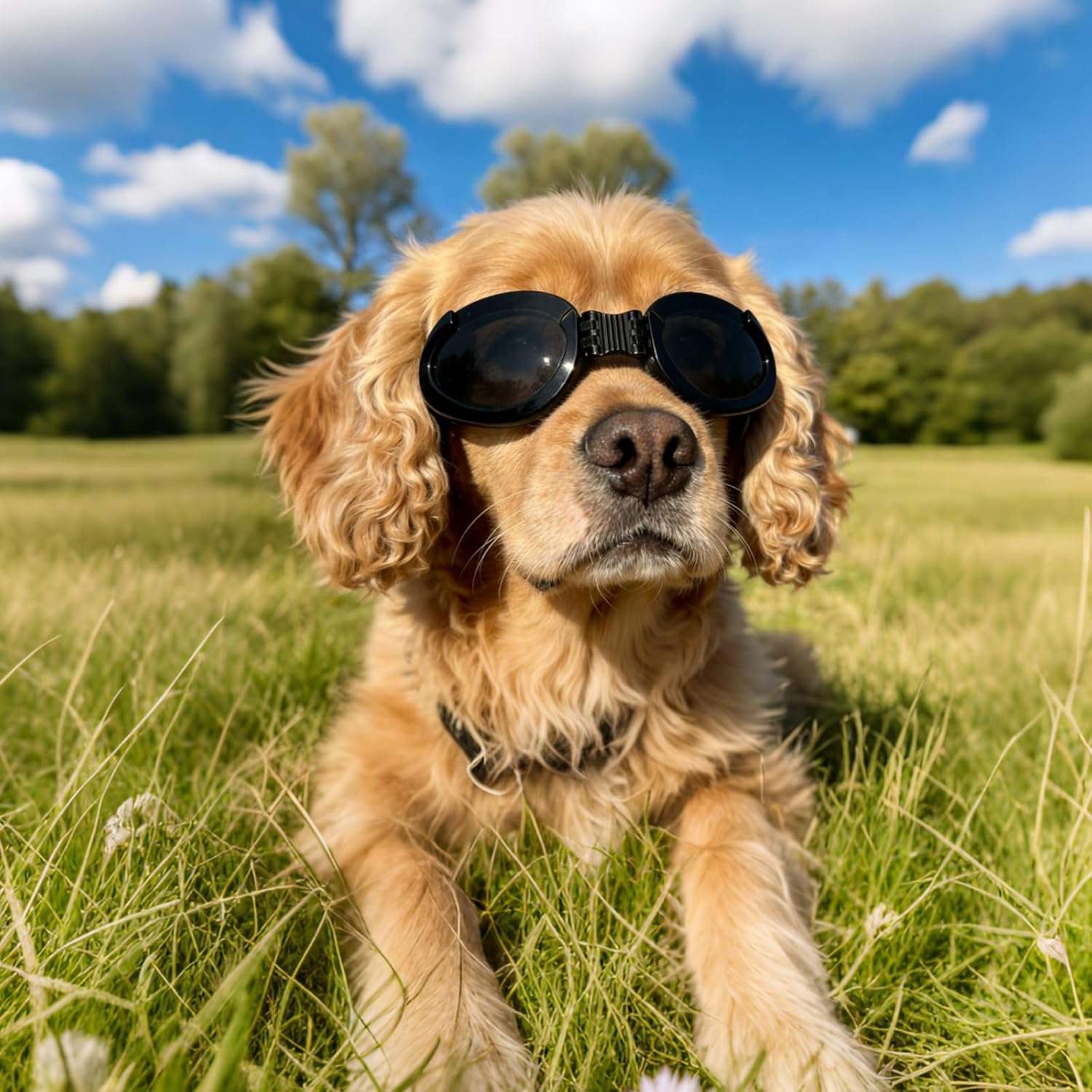 Lentes antiparras para perros con micas intercambiables transparente y oscura proteccion UV.