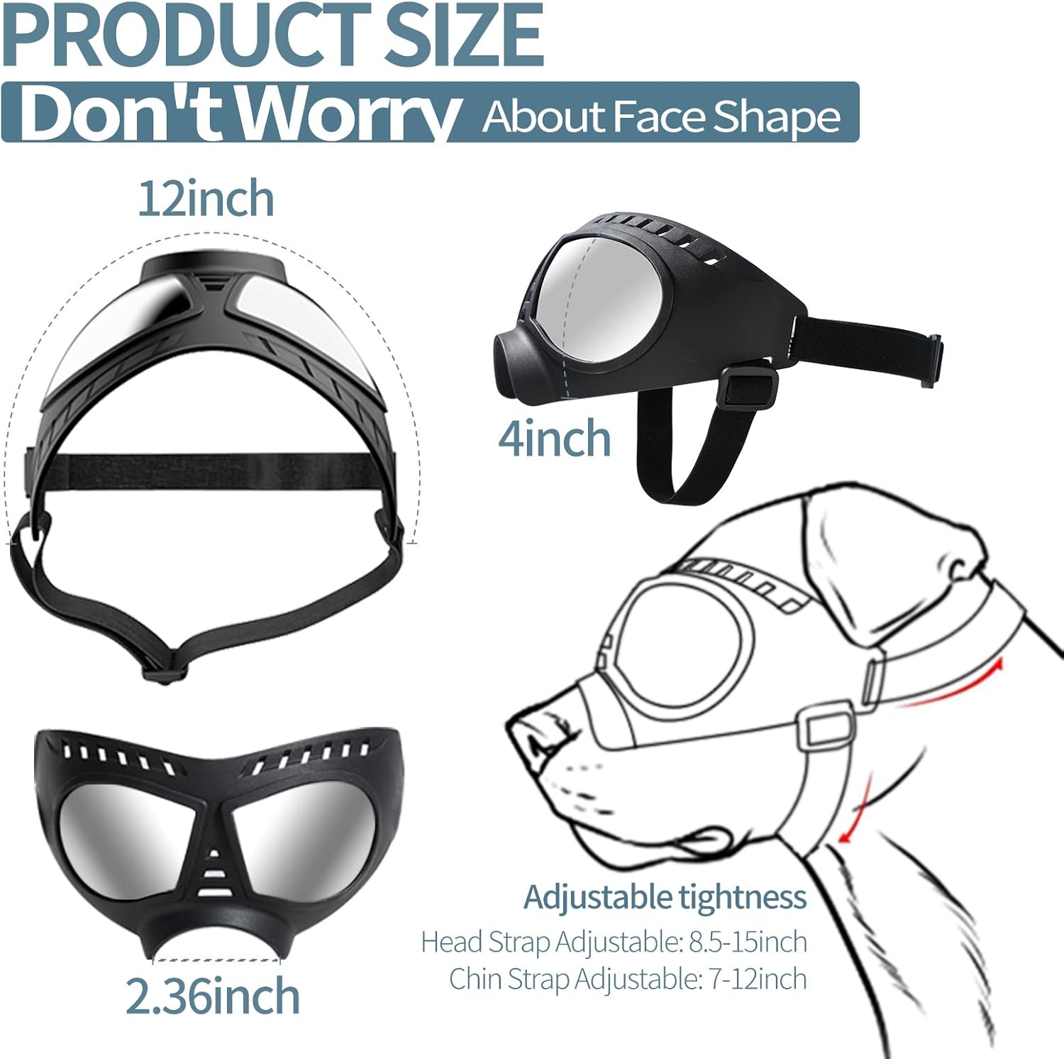 Lentes antiparras para perros grandes con estuche rigido proteccion UV nieve y moto.
