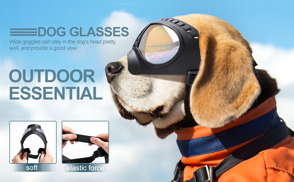 Lentes antiparras para perros grandes con estuche rigido proteccion UV nieve y moto.