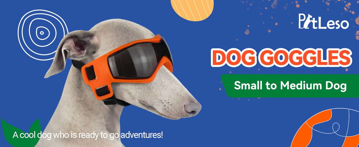 Lentes de sol antiparras para perros pequeños ajustables proteccion UV para auto.