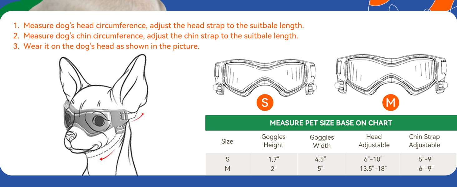 Lentes de sol antiparras para perros pequeños ajustables proteccion UV para auto.