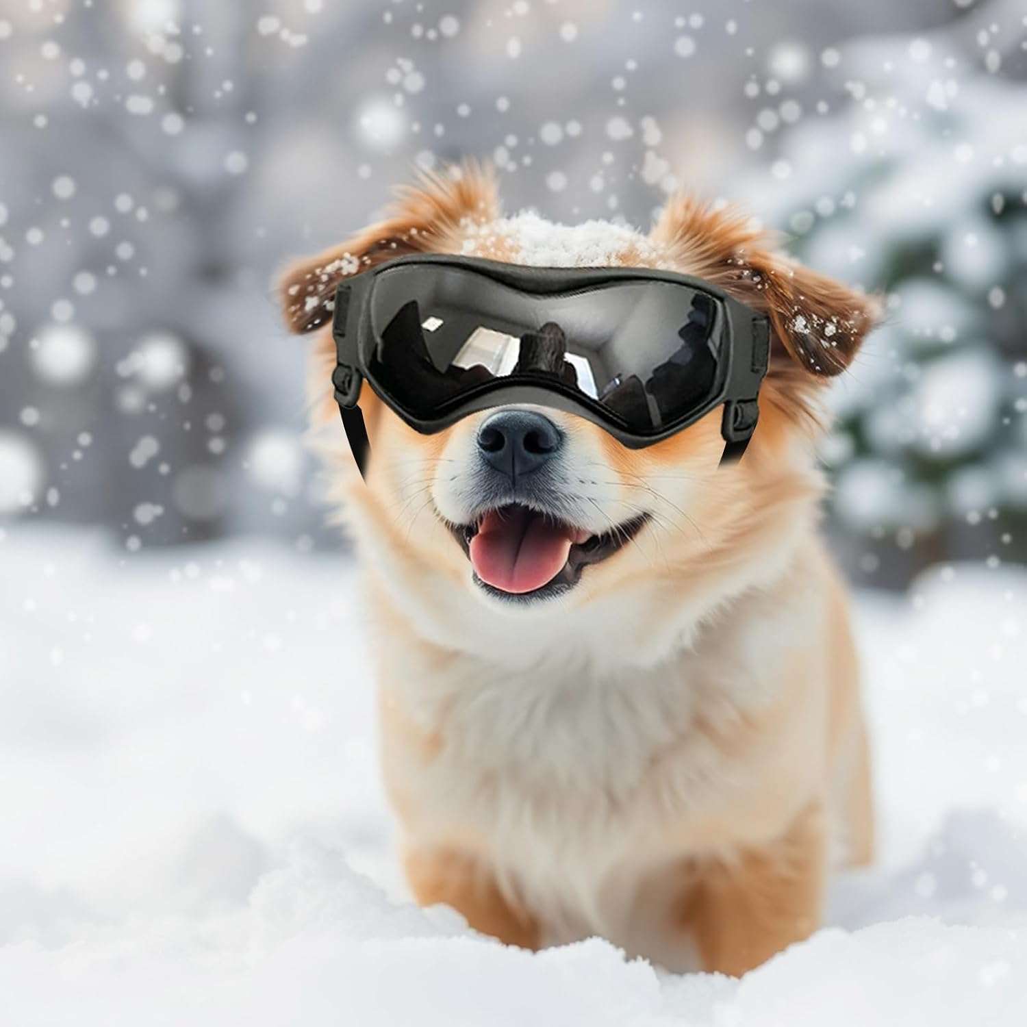 Lentes de sol antiparras para perros pequeños ajustables proteccion UV para auto.