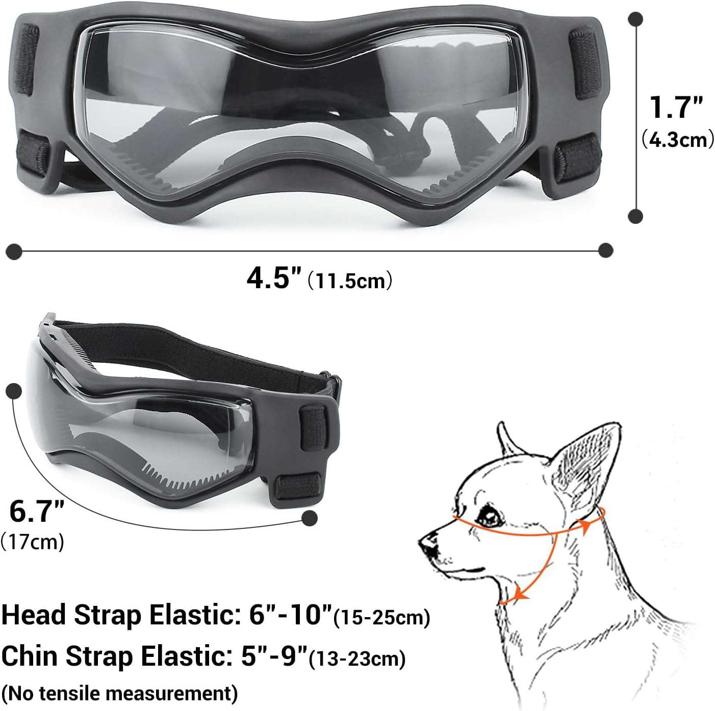 Lentes de sol antiparras para perros pequeños ajustables proteccion UV para auto.