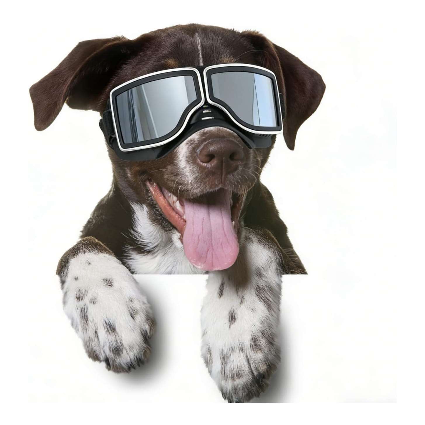 Lentes de sol estilo aviador para perros grandes con proteccion UV y correas ajustables.