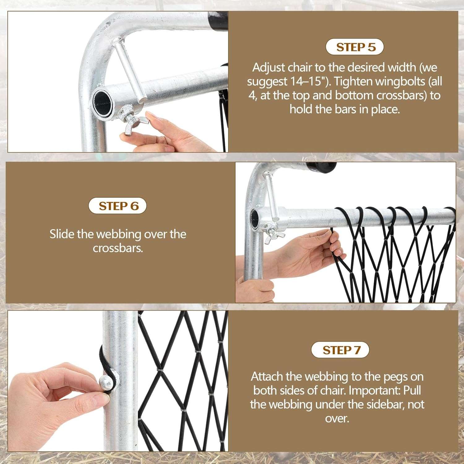 Silla sujetadora de ovejas y cabras de 140x53 cm galvanizada. Estructura metalica ajustable para recorte de pezuñas y esquila.