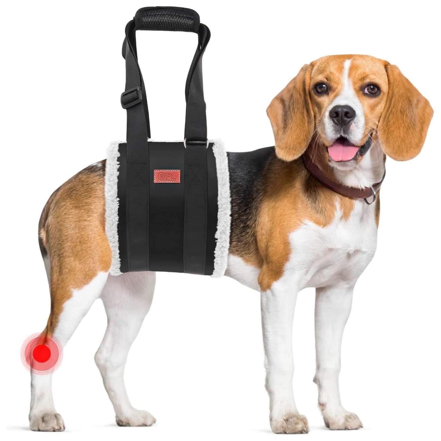 Arnes elevacion perro gigante 80kg interior polar suave rehabilitacion ACL TPLO soporte trasero