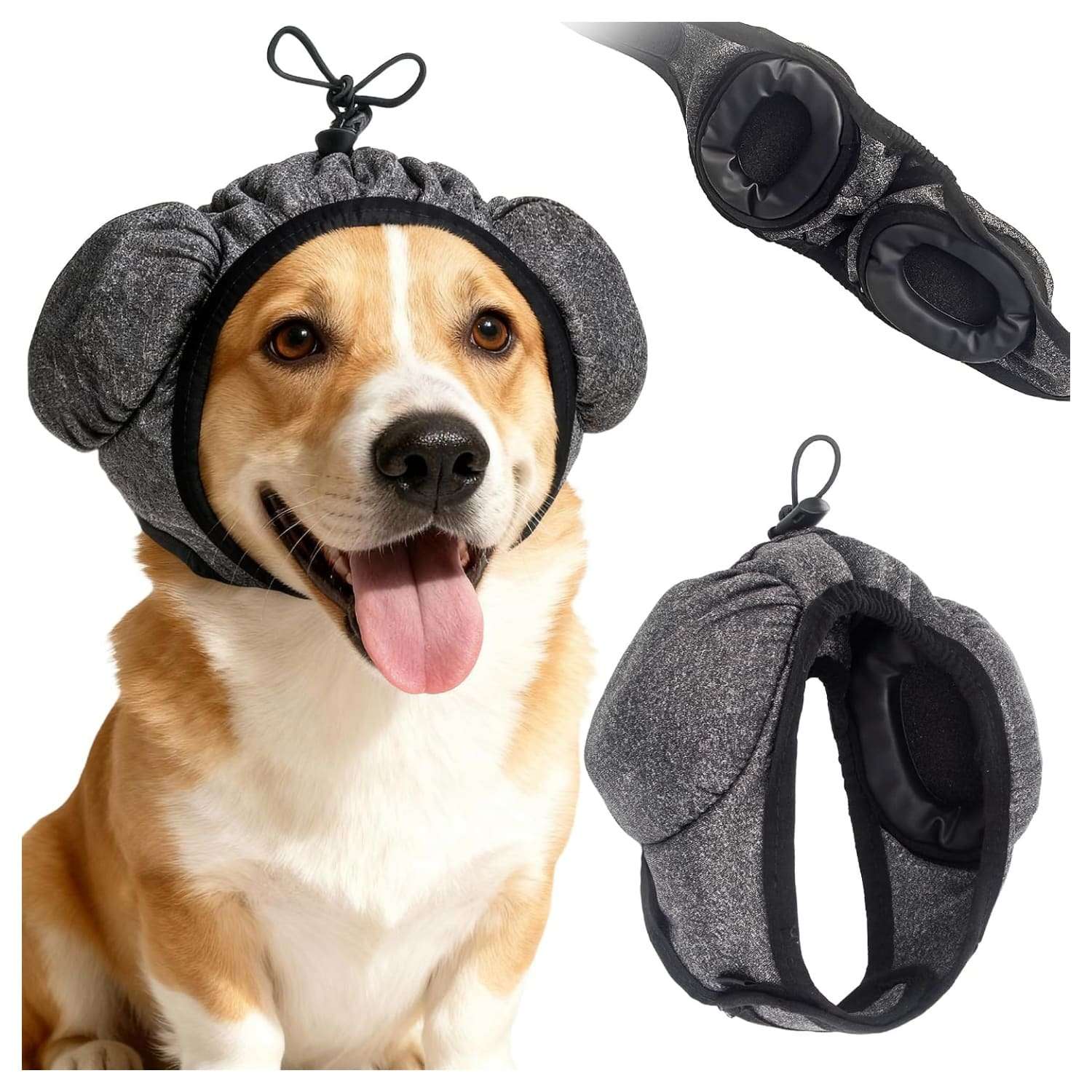 Banda orejera perro anti ruido neopreno ajustable secador fuegos artificiales calma ansiedad