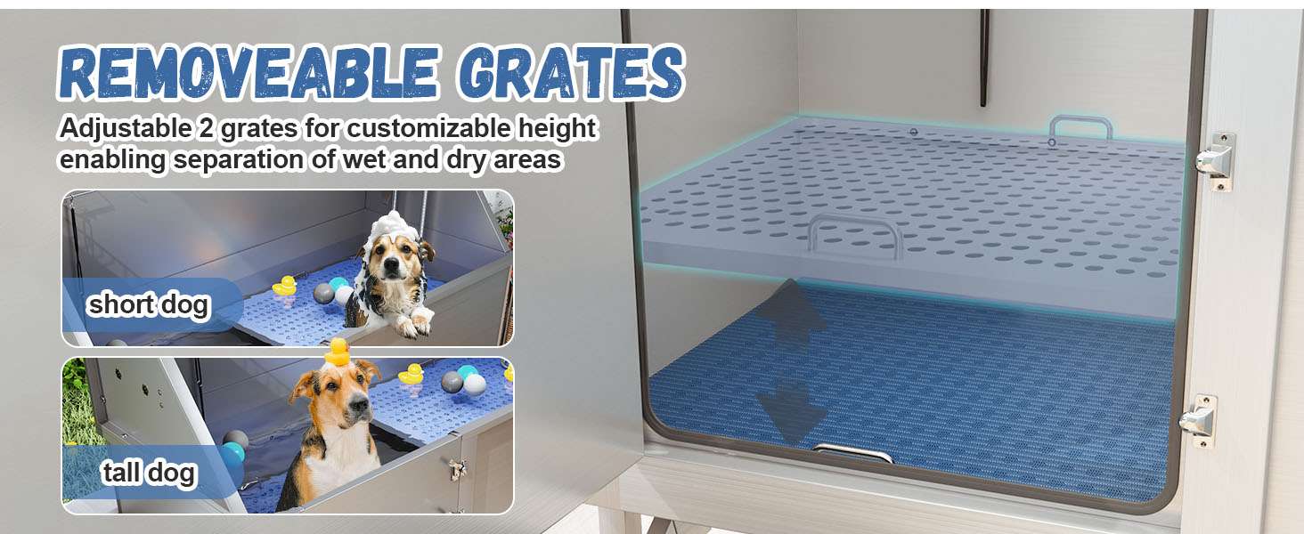 Bañera Profesional Compacta Acero para Mascotas con Escalera - Grifería 3 Velocidades y Trampa de Pelo - Imagen 12